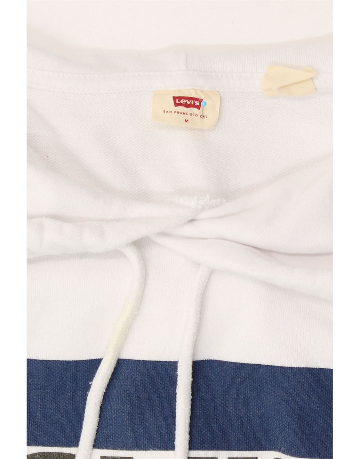 Женский джемпер с капюшоном Levi's Oversized с рисунком UK 14, средний белый хлопок