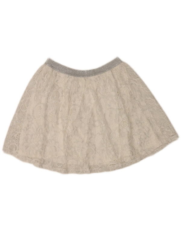 Женская мини-юбка Benetton 2XL W40, белый хлопок с цветочным принтом