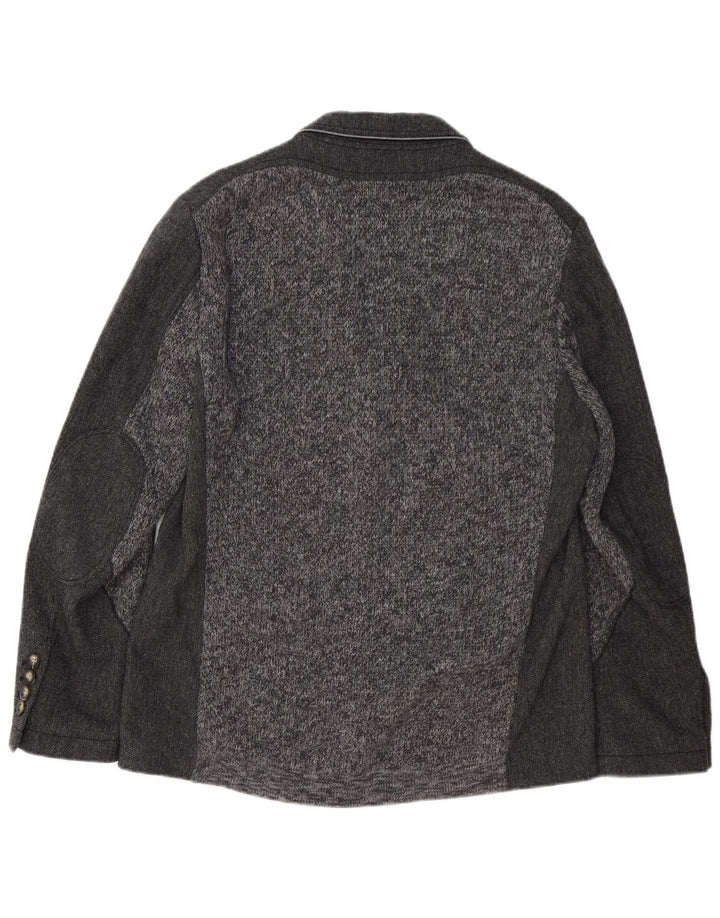 Мужской пиджак с 3 пуговицами HUGO BOSS EU 50, большой серый с узором «в елочку»