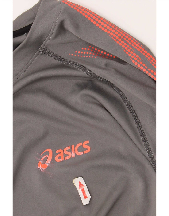 Мужская футболка с рисунком Asics Top XL Серая спортивная из полиэстера