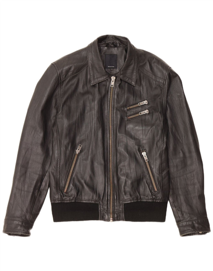 Женская кожаная куртка Selected UK 20 2XL, черная кожа