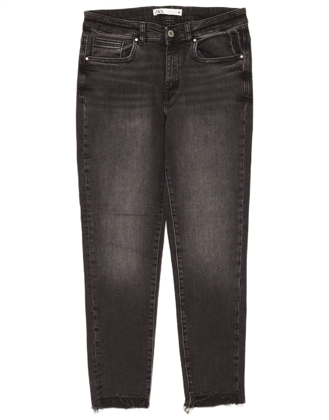 Женские узкие джинсы ZARA EU 42, большие W32 L27, черные