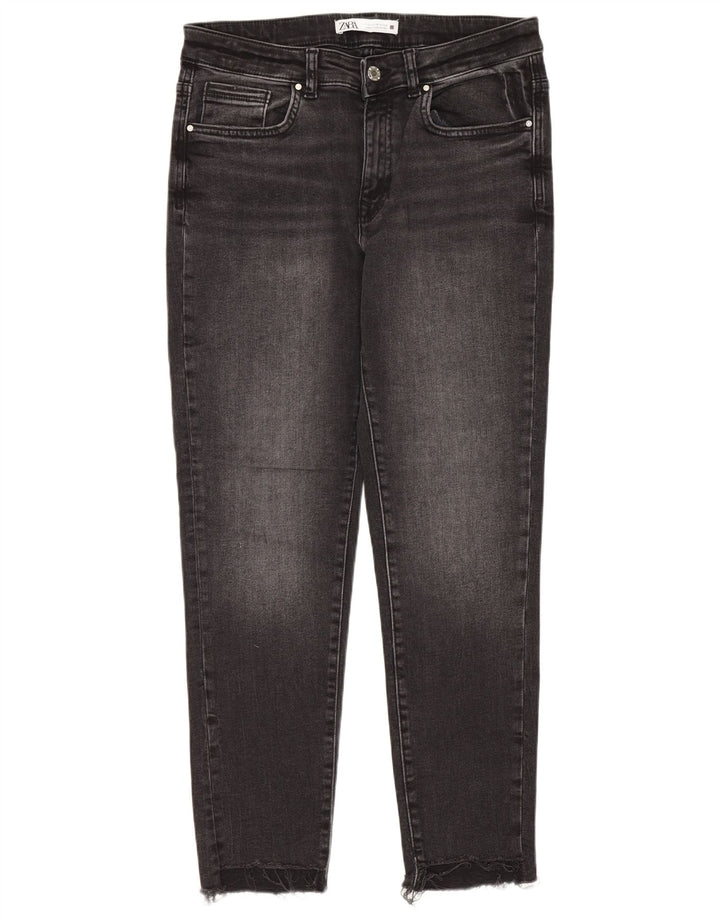 Женские узкие джинсы ZARA EU 42, большие W32 L27, черные