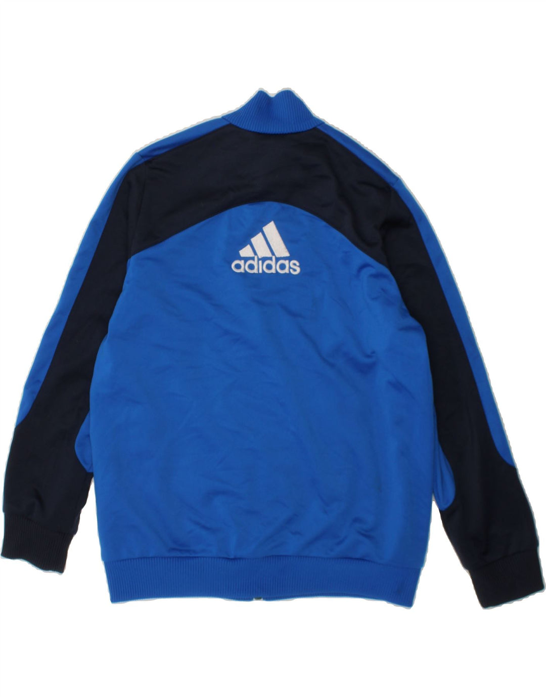 ADIDAS Boys Graphic Tracksuit Top Jacket 7-8 Years Blue Colourblock Vintage Adidas and Second-Hand Adidas from Messina Hembry 