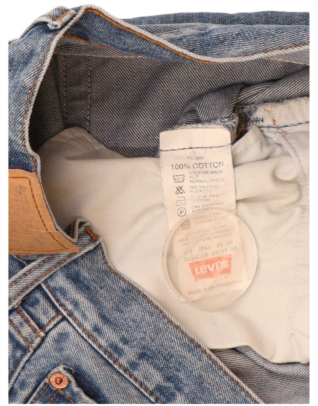 Мужские прямые джинсы Levi's 505 W34 L34 синие, хлопок