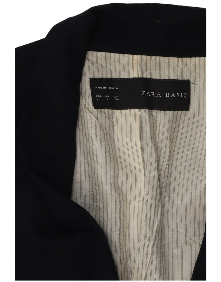 Женский пиджак на 1 пуговице Zara UK 14, большой темно-синий