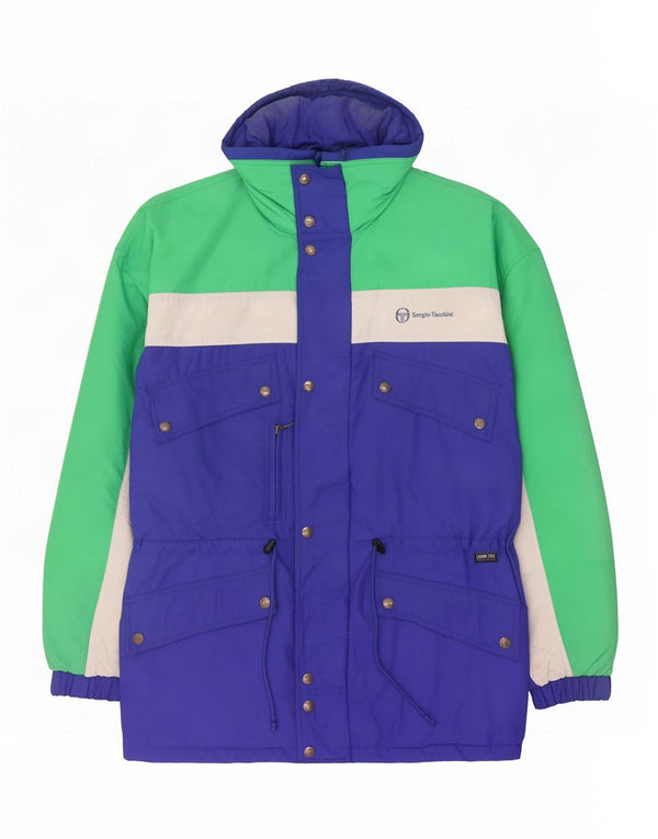 Мужская лыжная куртка Sergio Tacchini IT 54 2XL синяя с цветными блоками, полиамид
