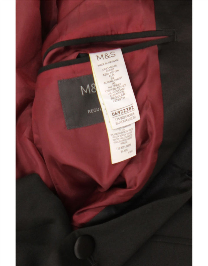 Мужской пиджак на двух пуговицах Marks & Spencer UK 42 XL, черный полиэстер