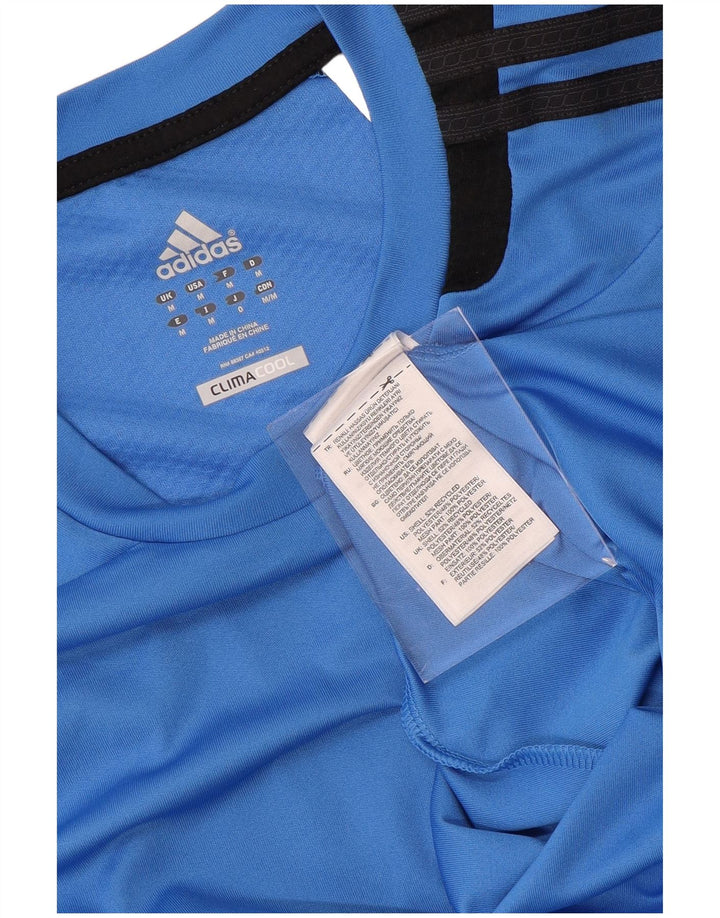 Мужская футболка ADIDAS Climacool, верх, средний синий, полиэстер с цветными блоками