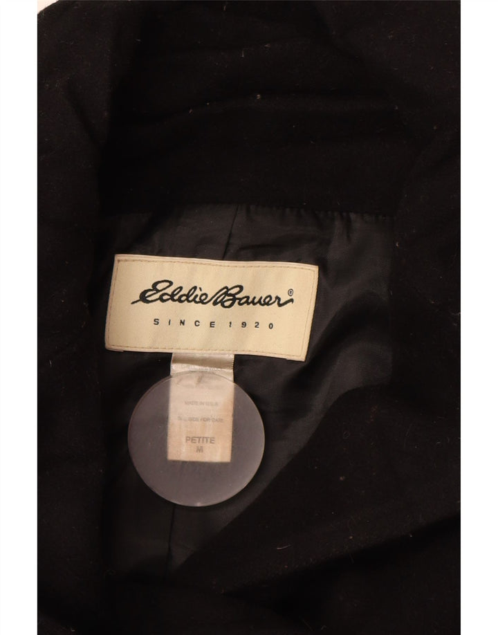Женское бушлат Eddie Bauer Petite UK 14, средний черный, шерсть