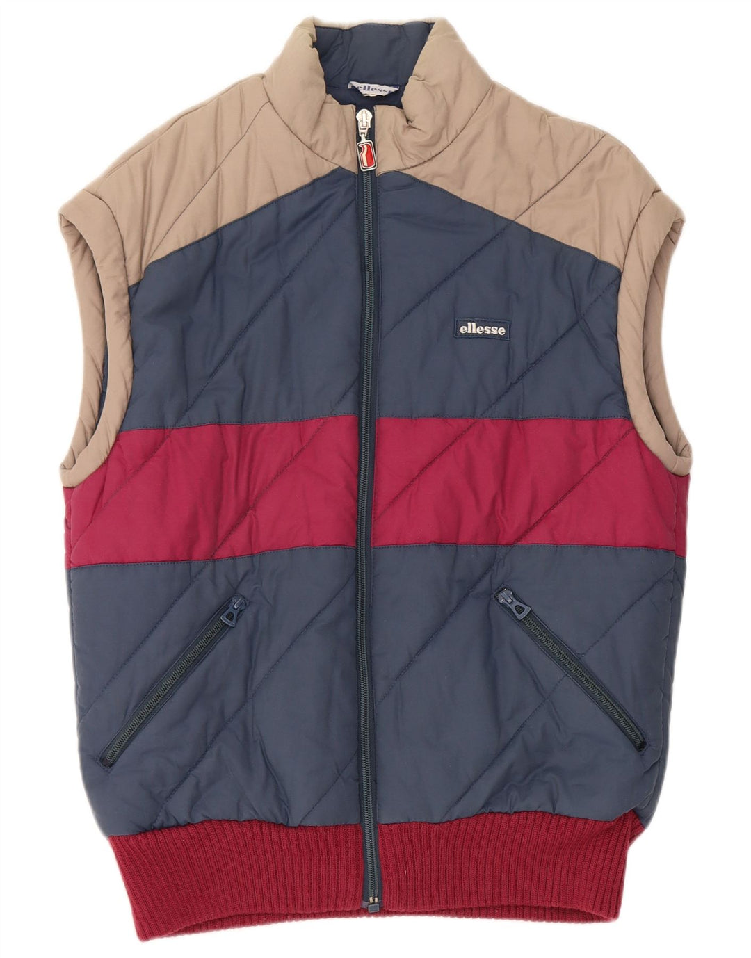 Мужской утепленный жилет Ellesse IT 48, средний синий, хлопок с цветными блоками