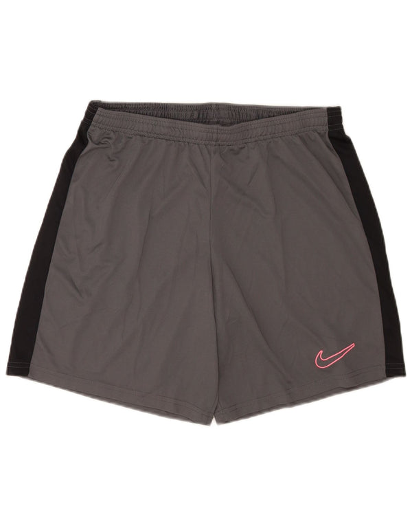Мужские спортивные шорты Nike Dri Fit Slim, большие серые, полиэстер с цветными блоками