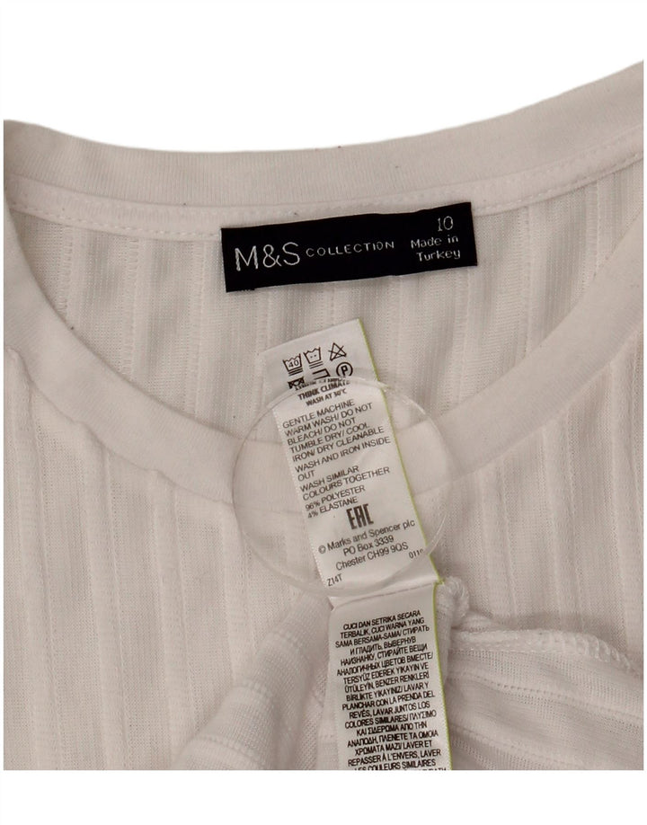 Женский оверсайз-топ с длинным рукавом Marks & Spencer UK 10, маленький белый