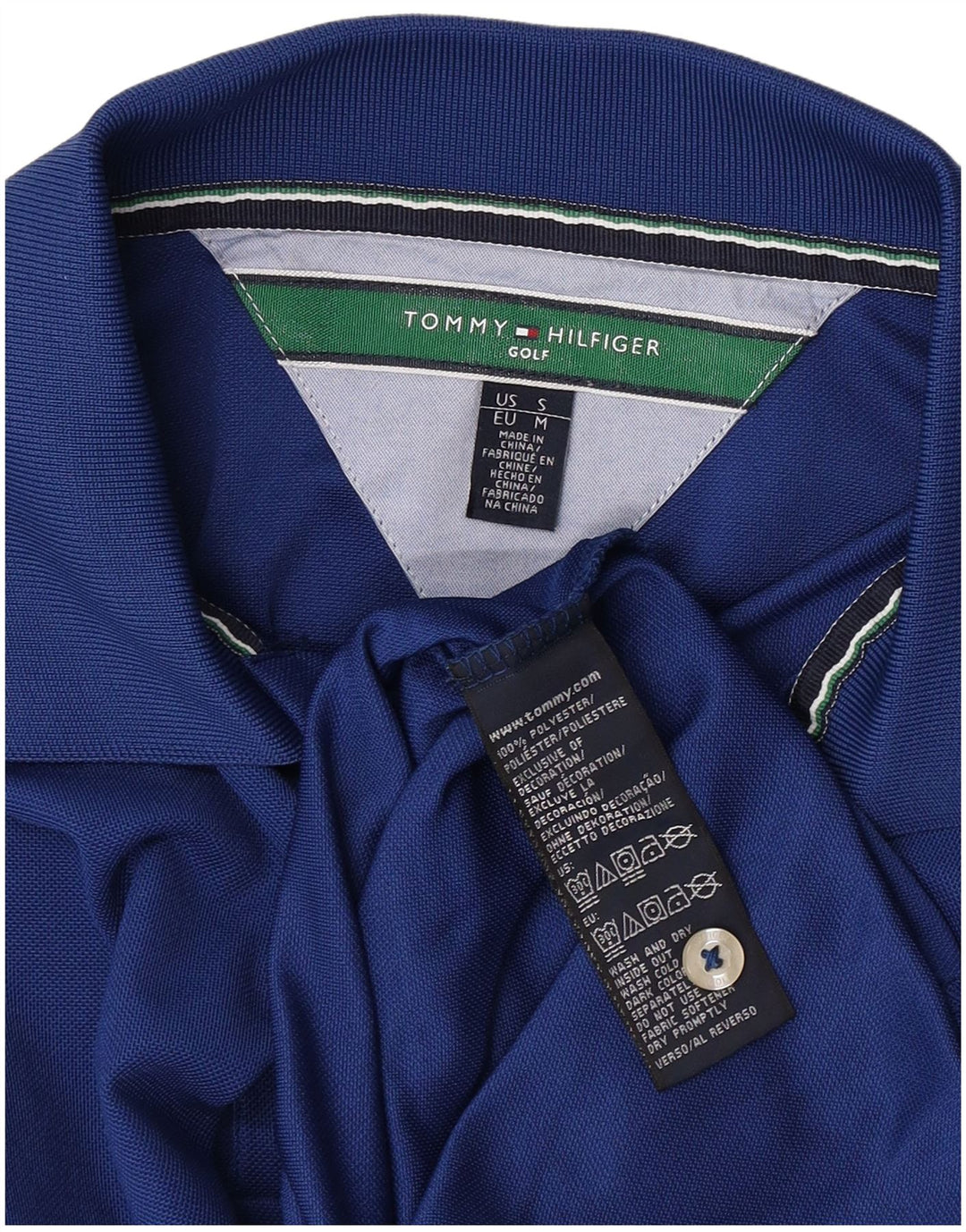 Мужская рубашка-поло для гольфа Tommy Hilfiger, синий полиэстер