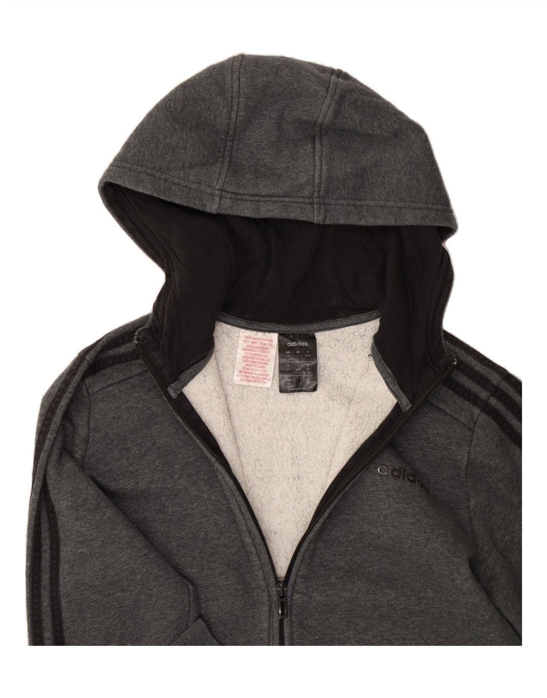 ADIDAS Boys Zip Hoodie Sweater 13-14 Years Grey Vintage Adidas and Second-Hand Adidas from Messina Hembry 
