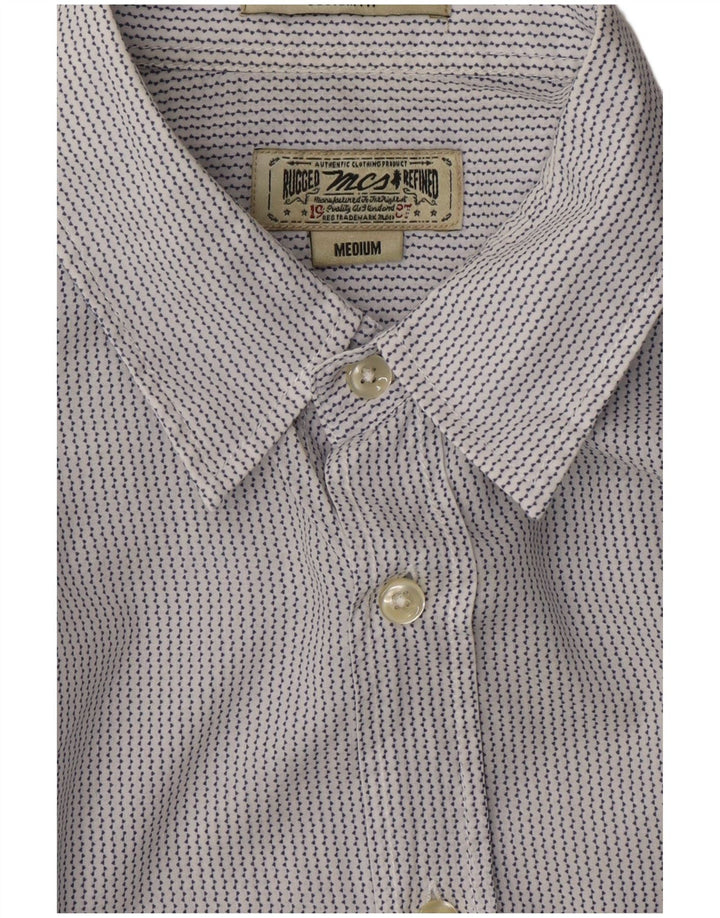 MARLBORO CLASSICS Mens Custom Fit Shirt Medium Blue Geometric