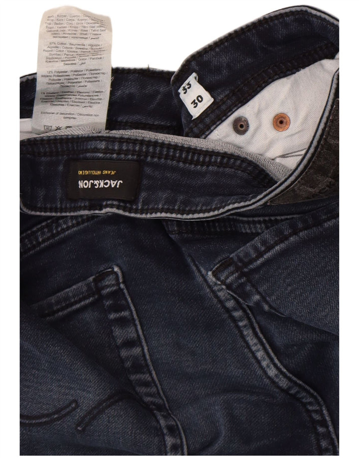 Мужские джинсы GLENN Slim W33 L30 Jack & Jones, синий хлопок