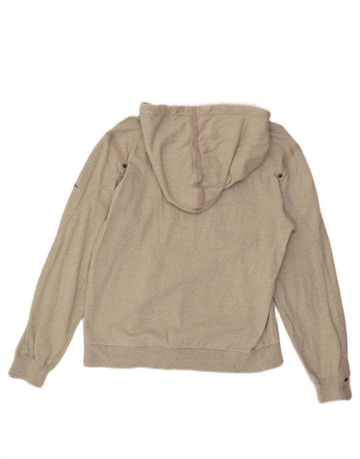 CHAMPION Mens Graphic Hoodie Jumper Medium Beige Cotton