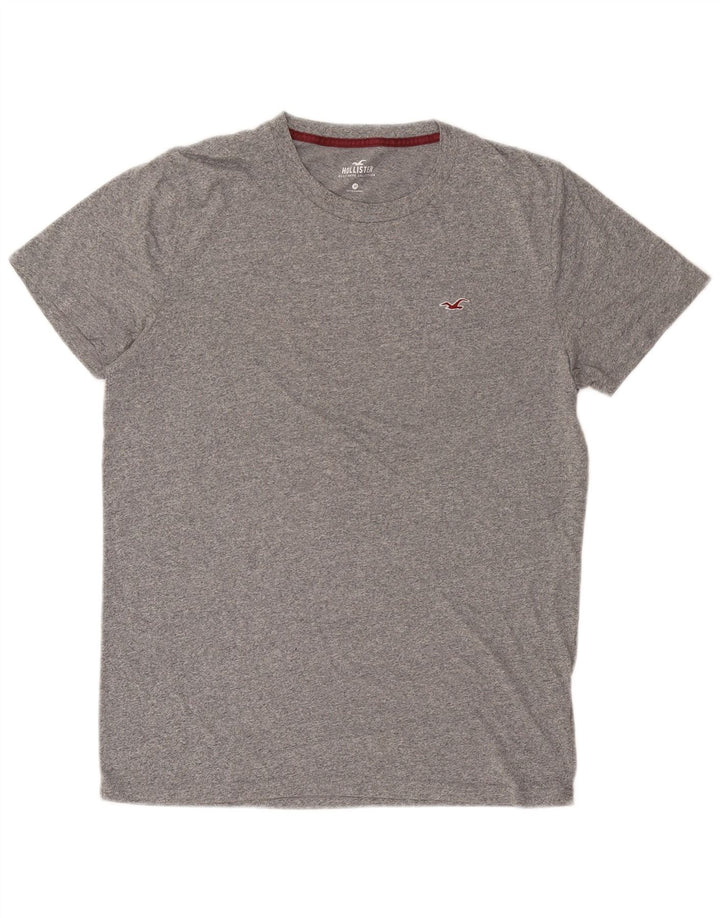 Hollister Мужская футболка из хлопка среднего серого цвета с крапинками