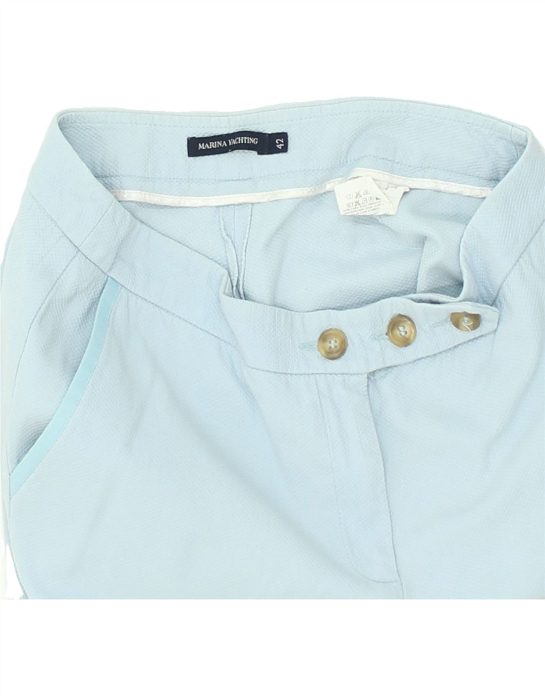 MARINA YACHTING Womens Straight Casual Trousers IT 42 Medium W28 L28  Blue | Vintage Marina Yachting | Thrift | Second-Hand Marina Yachting | Used Clothing | Messina Hembry 
