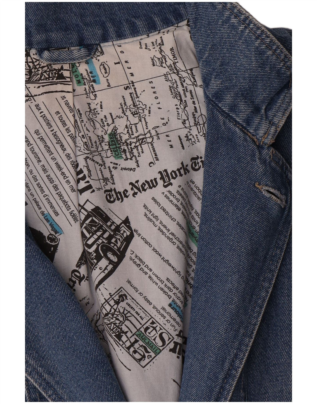 Винтажный женский удлиненный двубортный пиджак, Великобритания, 16, большой синий цвет