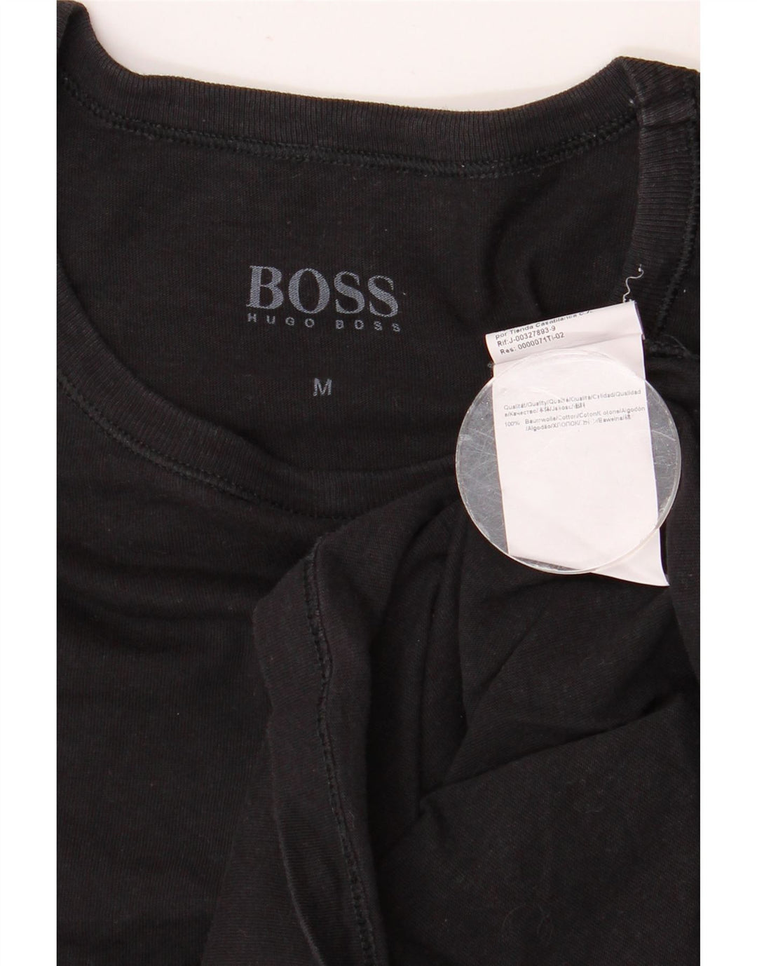 Мужская футболка HUGO BOSS, средний черный хлопок