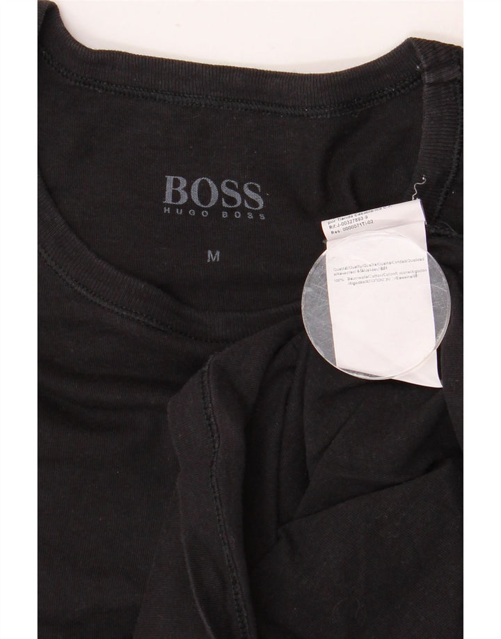 Мужская футболка HUGO BOSS, средний черный хлопок