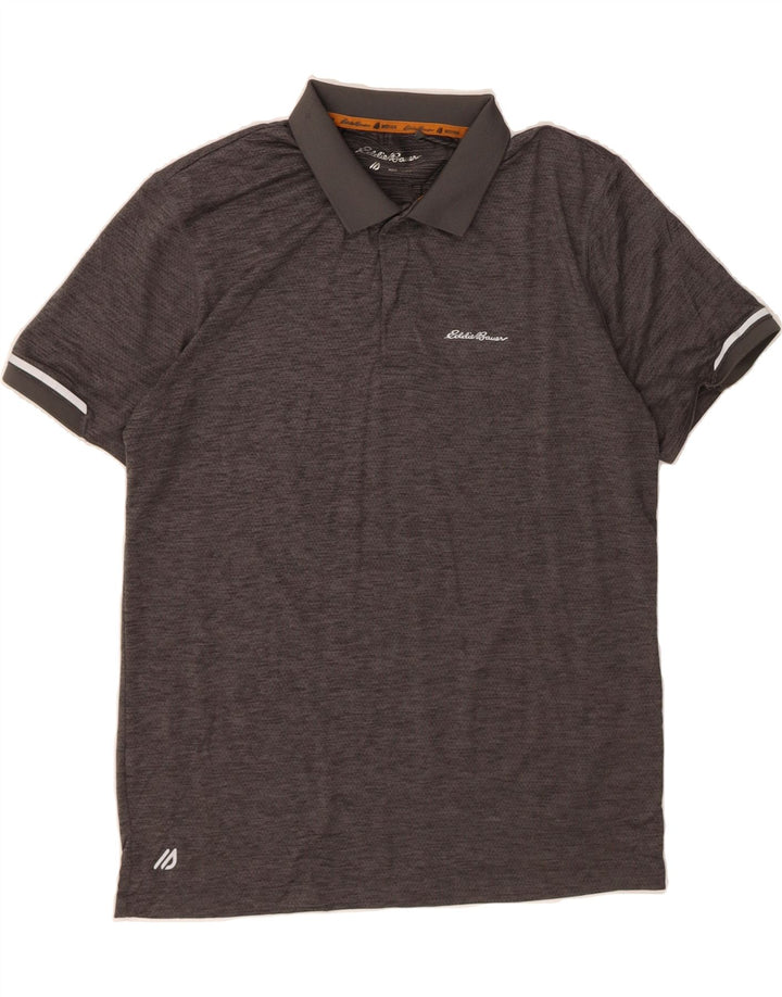EDDIE BAUER Mens Polo Shirt Medium Grey Polyester Vintage Eddie Bauer and Second-Hand Eddie Bauer from Messina Hembry 