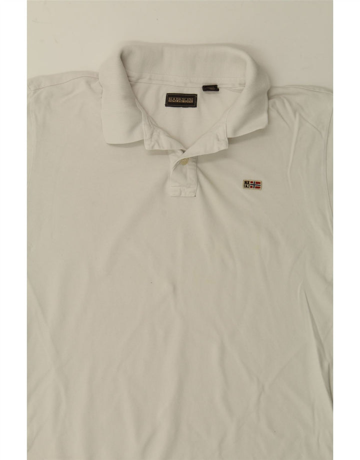 NAPAPIJRI Mens Polo Shirt Medium White Vintage Napapijri and Second-Hand Napapijri from Messina Hembry 
