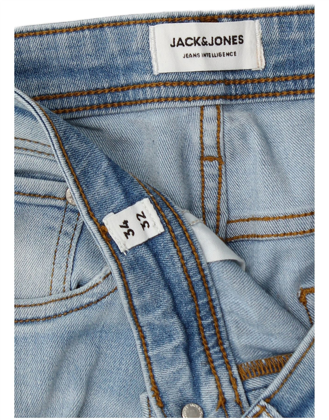 Мужские узкие джинсы Jack & Jones W34 L30, синий хлопок