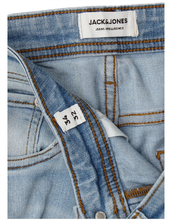 Мужские узкие джинсы Jack & Jones W34 L30, синий хлопок