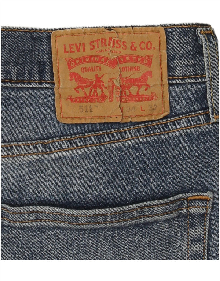 Мужские джинсы Levi's Slim 511 W34 L32 синие, хлопок