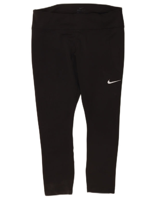Nike Womens Leggings UK 16 Large  Black Polyester