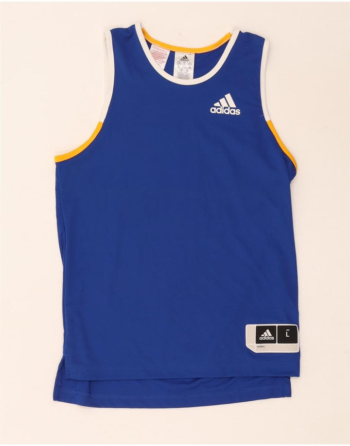 Майка Adidas для мальчиков 13-14 лет, синий полиэстер