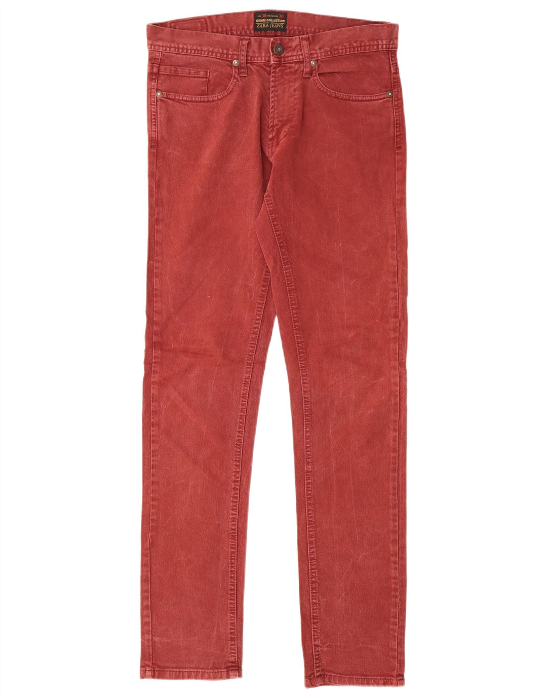 Мужские узкие джинсы Zara EU 38, маленькие W30 L30, красный хлопок