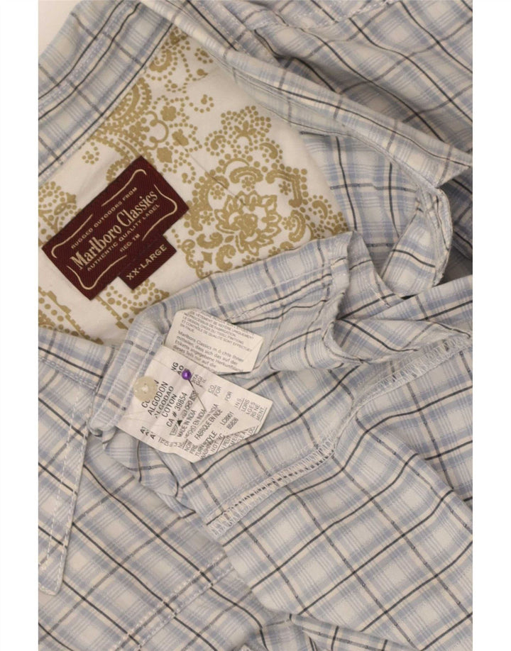 Мужская рубашка Marlboro Classics 2XL, синяя клетка, хлопок