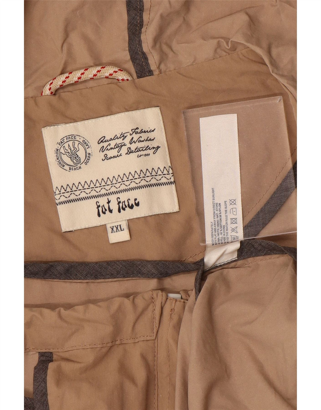 Мужская ветровка FAT FACE с капюшоном UK 44 2XL, бежевый хлопок