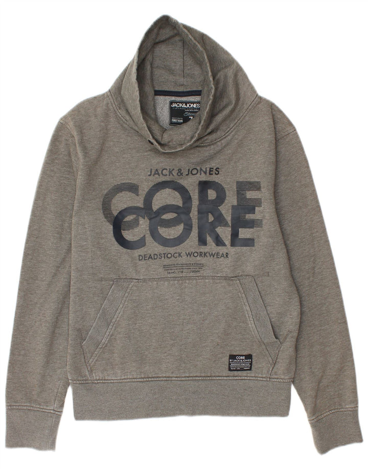 Мужской свитшот с рисунком Jack & Jones, маленький серый хлопковый джемпер в крапинку