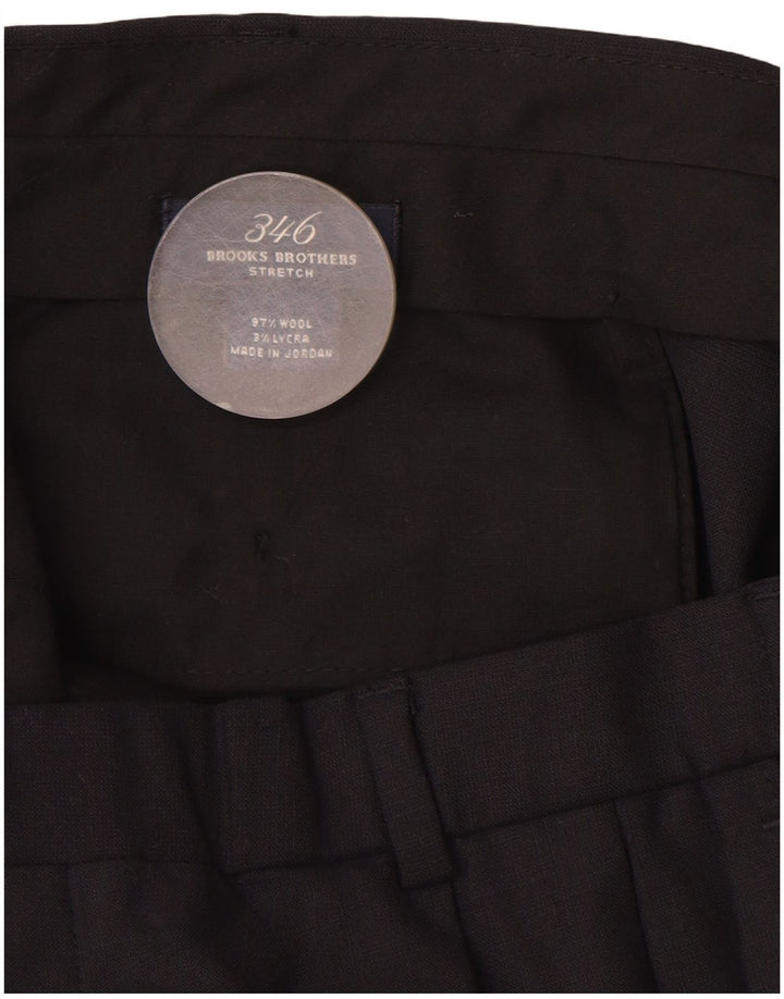 Мужские костюмные брюки Brooks Brothers 346 W36 L32 темно-синие, шерсть