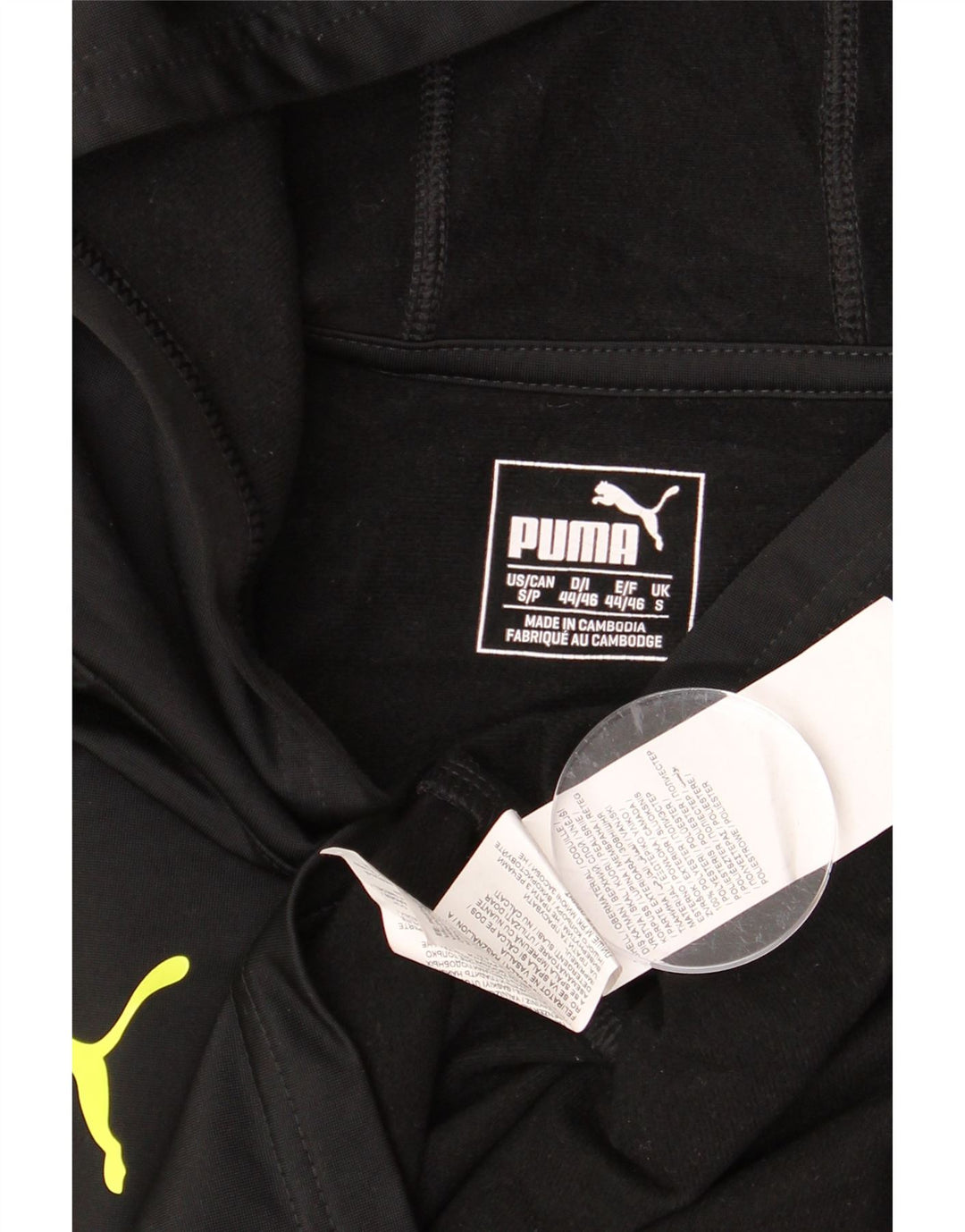 Мужской топ с капюшоном PUMA, маленький черный полиэстер с длинным рукавом
