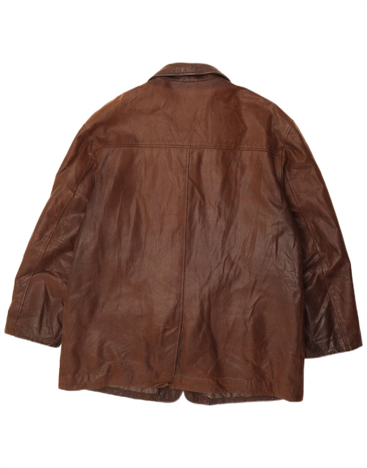VINTAGE Мужская кожаная куртка IT 52 XL Коричневая кожа