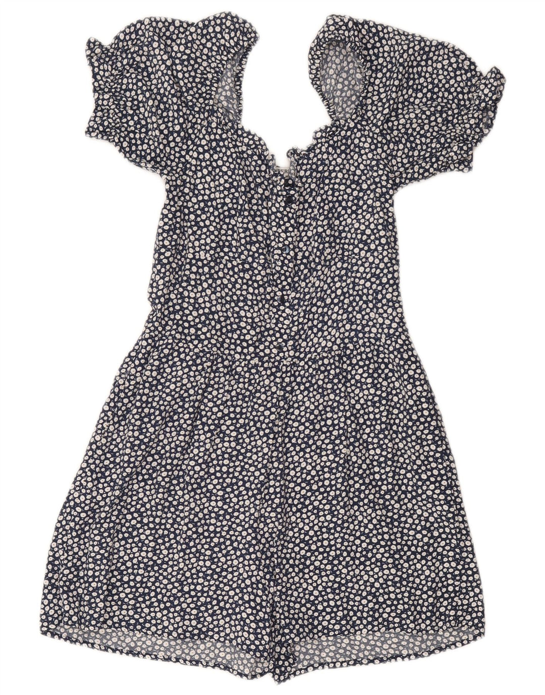 SUPERDRY Женский комбинезон UK 8, маленький размер, темно-синий, вискоза с цветочным принтом