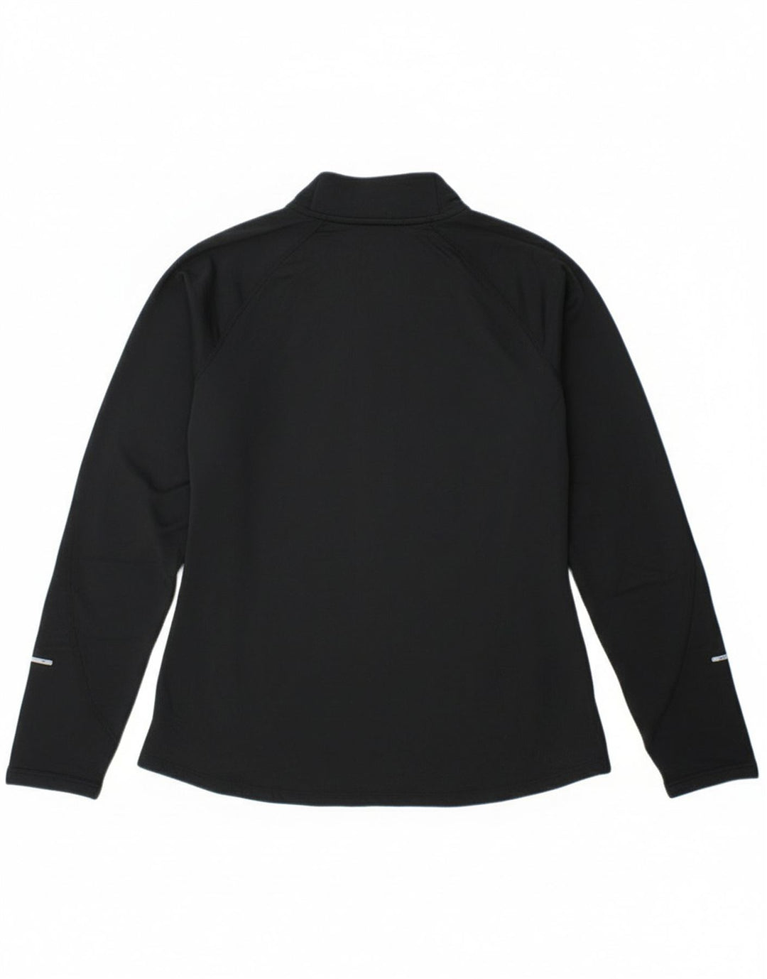 Женский топ с воротником на молнии и длинным рукавом Nike Dri Fit UK 14, большой черный полиэстер