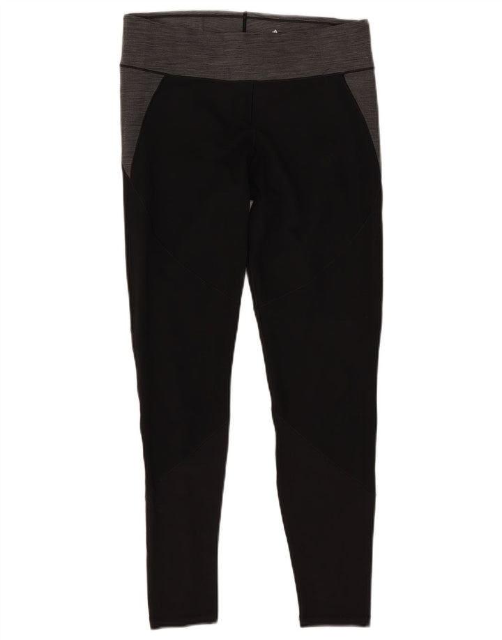 ADIDAS Womens Climalite Leggings UK 12/14 Medium Black Colourblock