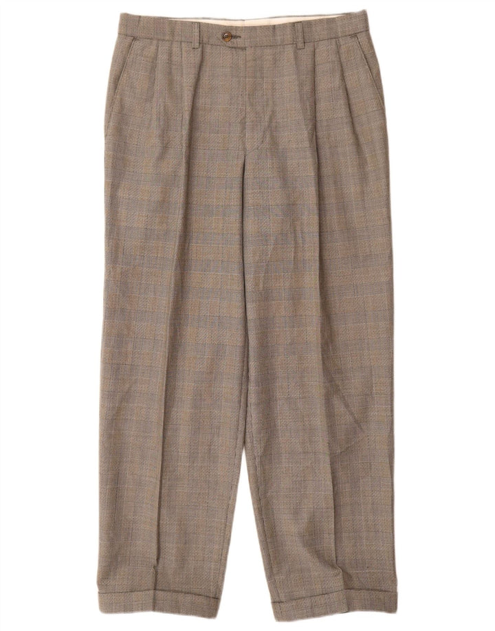 Мужские костюмные брюки Marks & Spencer St. Michael W32 L29 серые в клетку