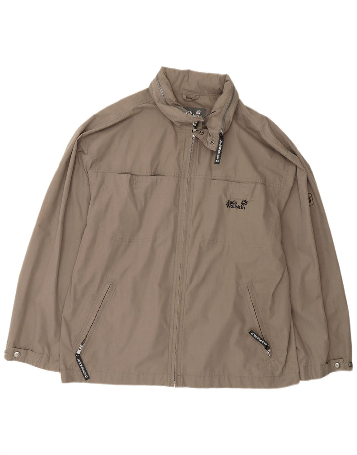 Мужская универсальная куртка с капюшоном Jack Wolfskin UK 40, большая серая, полиэстер