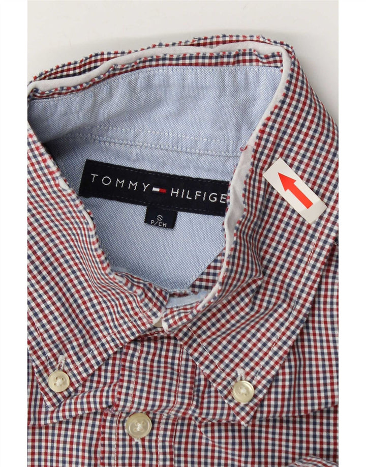 Мужская рубашка Tommy Hilfiger, маленькая красная хлопковая клетка