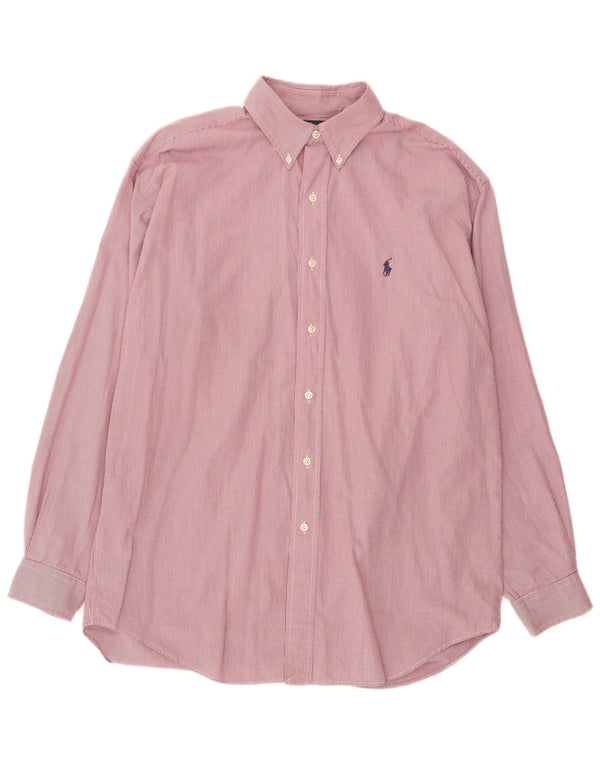 Ralph Lauren Mens Blake Loose Fit Shirt Medium Pink Check Cotton