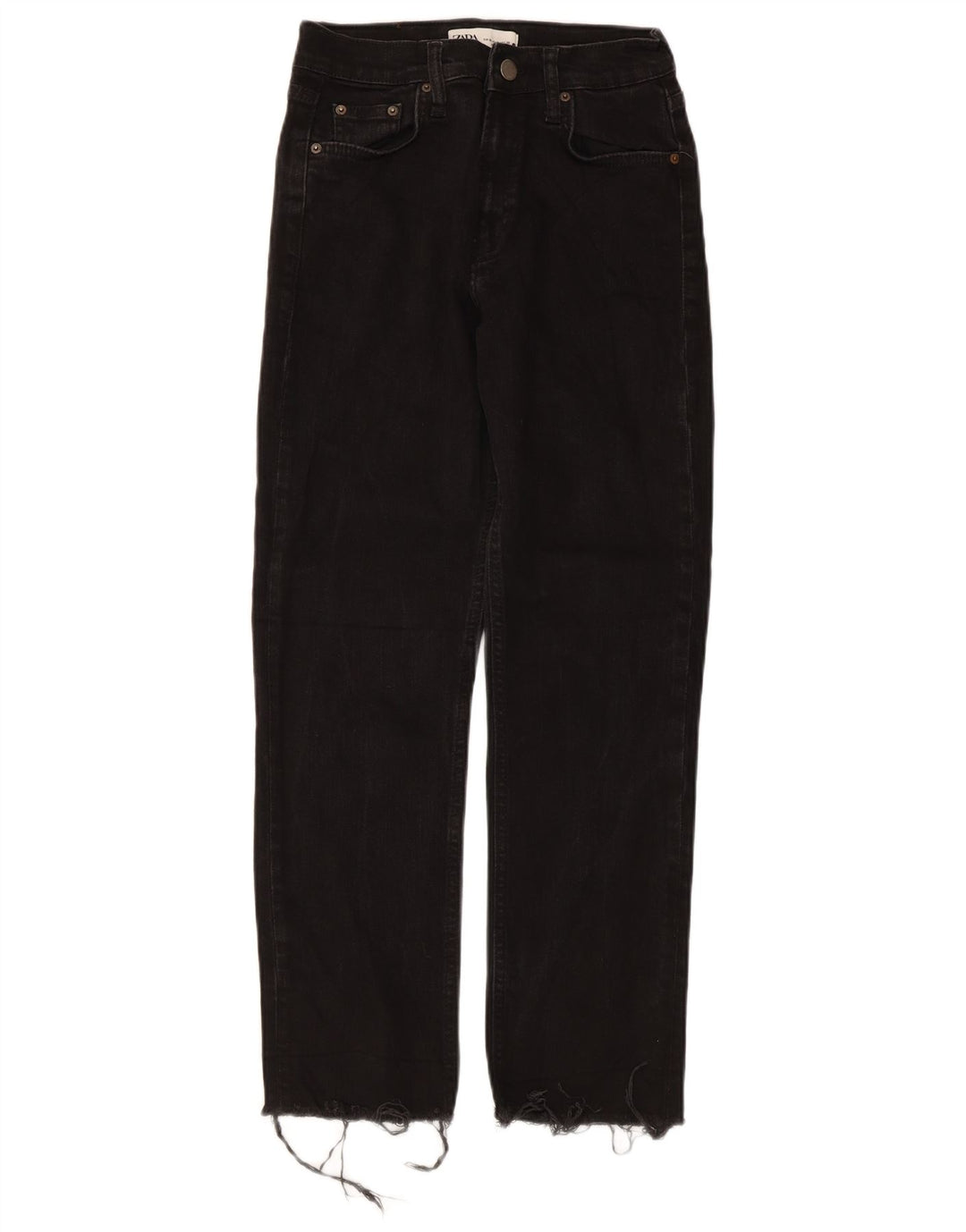 Женские прямые джинсы Zara EU 38, маленькие W28 L27, черные