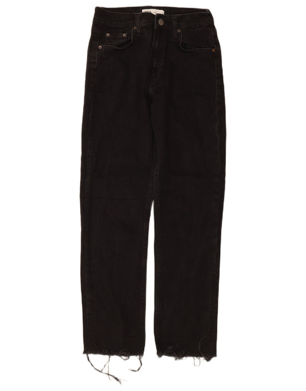 Женские прямые джинсы Zara EU 38, маленькие W28 L27, черные